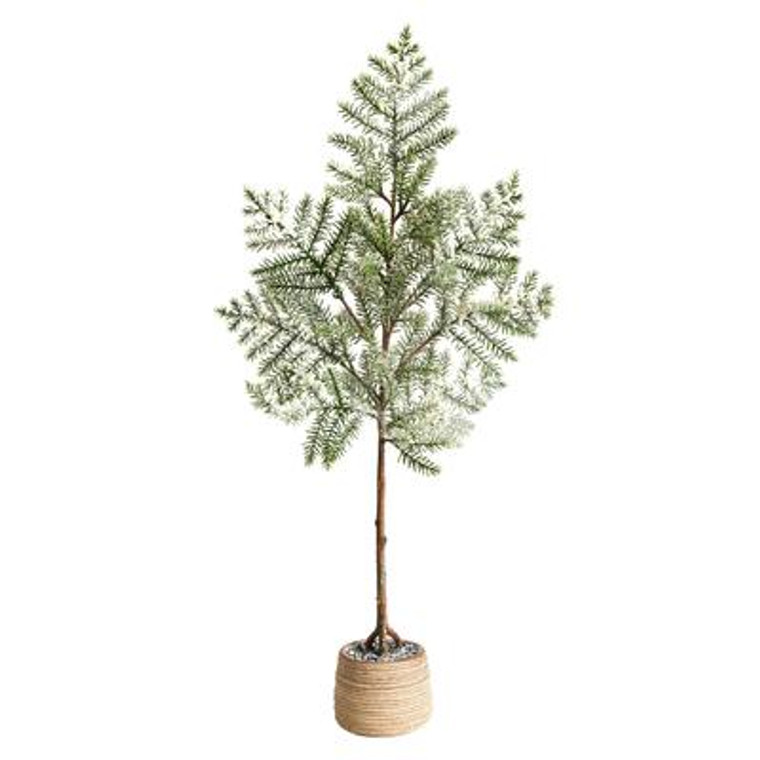 Nearly Natural 35'' Frosted Pine Artificial Christmas Tree In Decorative Planter T3373