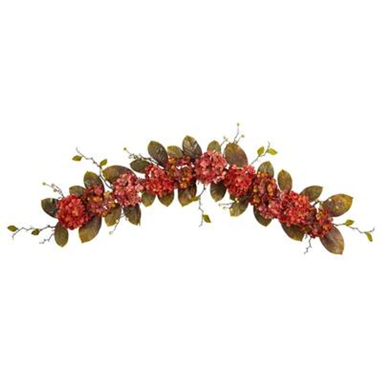 Nearly Natural 6' Fall Hydrangea And Berry Artificial Autumn Garland W1227