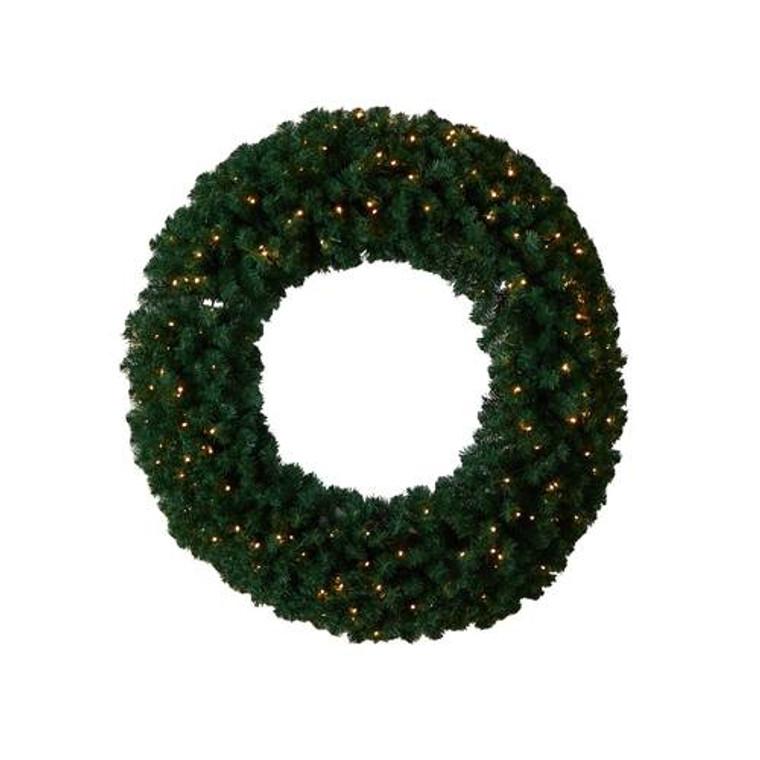 Nearly Natural 48" Large Artificial Christmas Wreath With 714 Bendable Branches And 200 Warm White Led Lights W1308