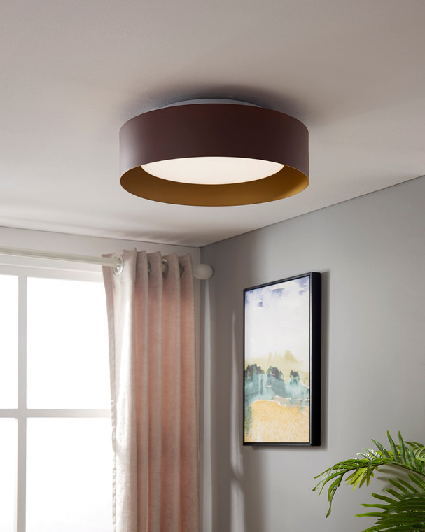 Bromi Lynch Brown And Gold Ceiling Light B4106BRG