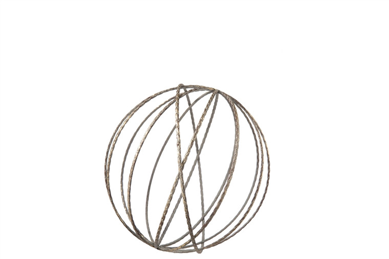 Urban Trends Metal Round Dyson Orb With Sphere In Jute Design Sm Tarnish Finish Bronze (Pack Of 6) 16016