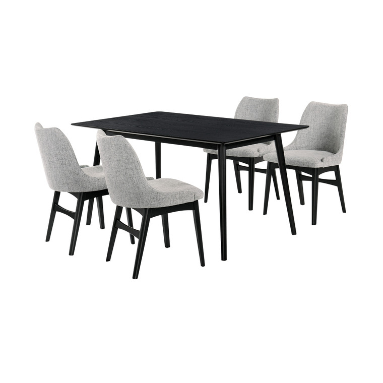 Westmont And Azalea Grey And Black Wood 5 Piece Dining Set SETWEDI5AZBLGR By Armen Living