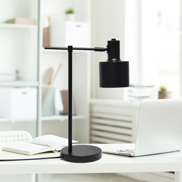 Lalia Home Mid Century Modern Metal Table Lamp, Black LHT-4001-BK