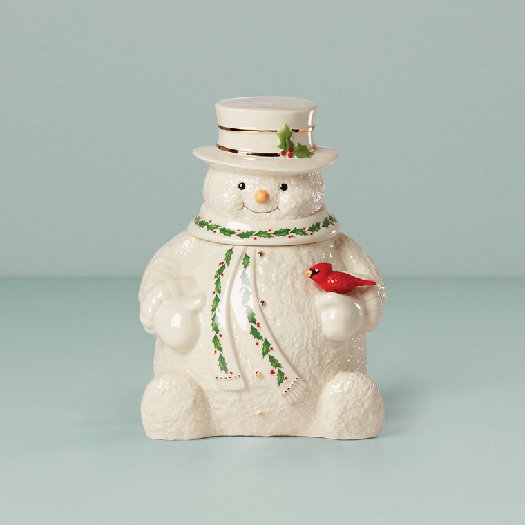 Lenox Happy Holly Days Snowman Cookie Jar 892957
