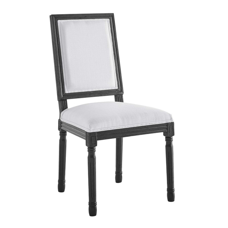 Court French Vintage Upholstered Fabric Dining Side Chair EEI-4661-BLK-WHI By Modway Furniture