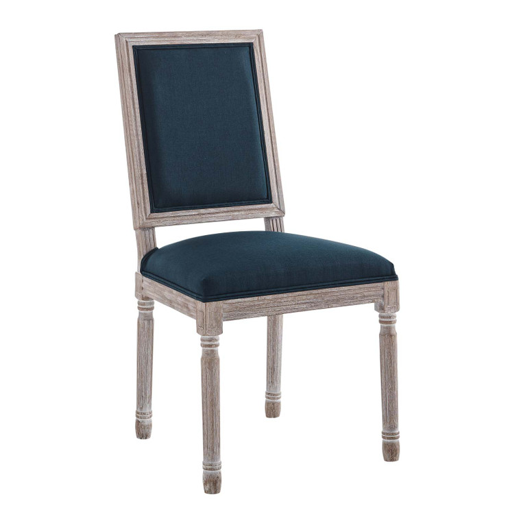 Court French Vintage Upholstered Fabric Dining Side Chair EEI-4661-NAT-BLU By Modway Furniture