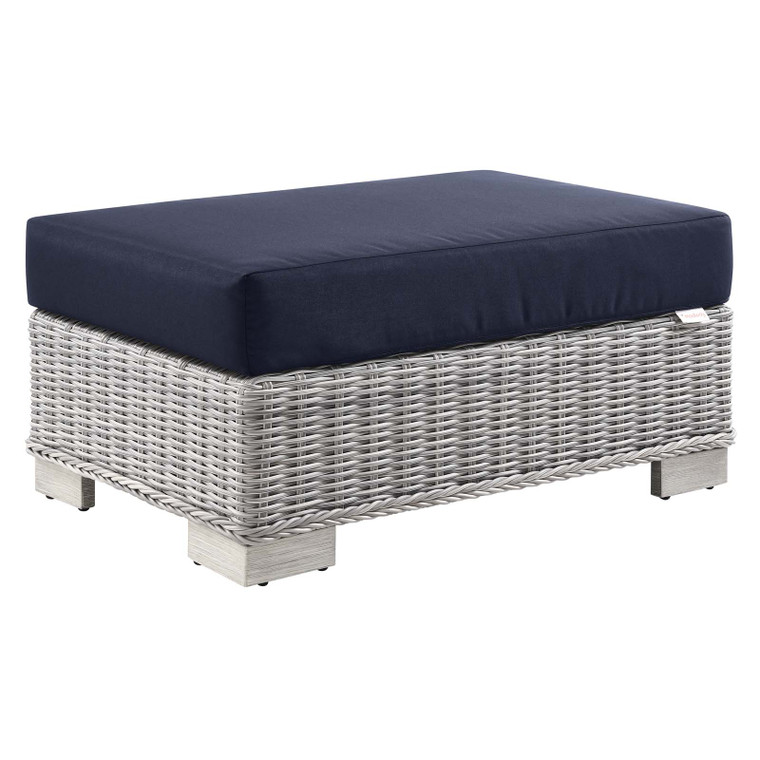 Conway Outdoor Patio Wicker Rattan Ottoman EEI-4839-LGR-NAV By Modway Furniture