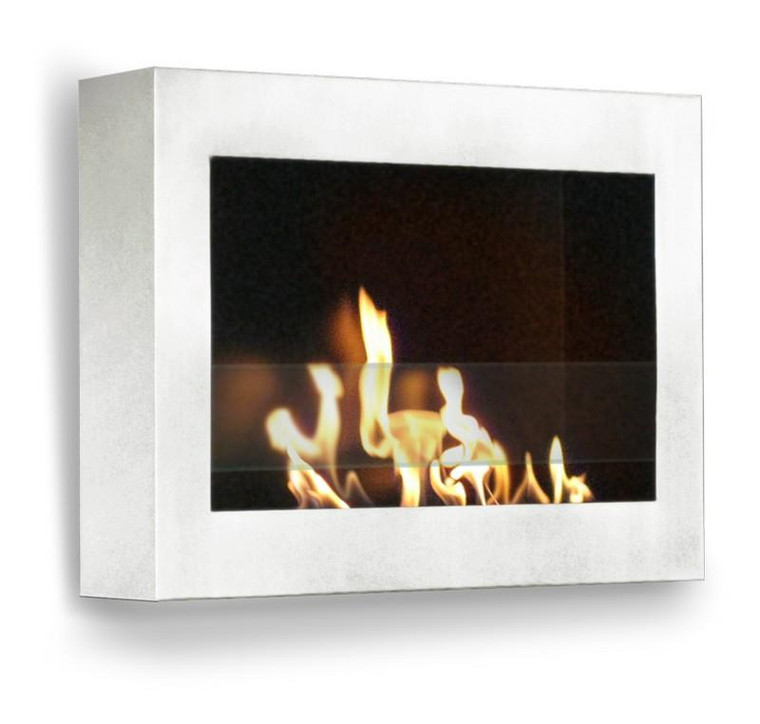 90213 SoHo Wall Mount Bio-Ethanol Fireplace - White High Gloss