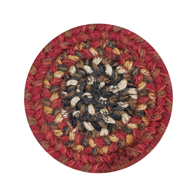 Homespice 4" Coaster Round Chester Jute Braided Accessories - Pack Of 8 590718