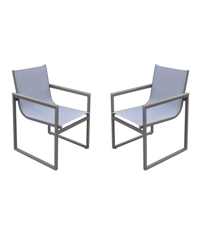 Armen Living Bistro Outdoor Patio Dining Chair - Set Of 2 LCBICHGR