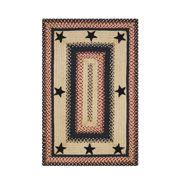 Homespice 6' x 9' Rectangle Primitive Star Gloucester Jute Braided Rug 515759