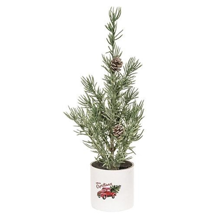 Mini Alpine Tree In "Merry Christmas" Truck Pot FT28000 By CWI Gifts