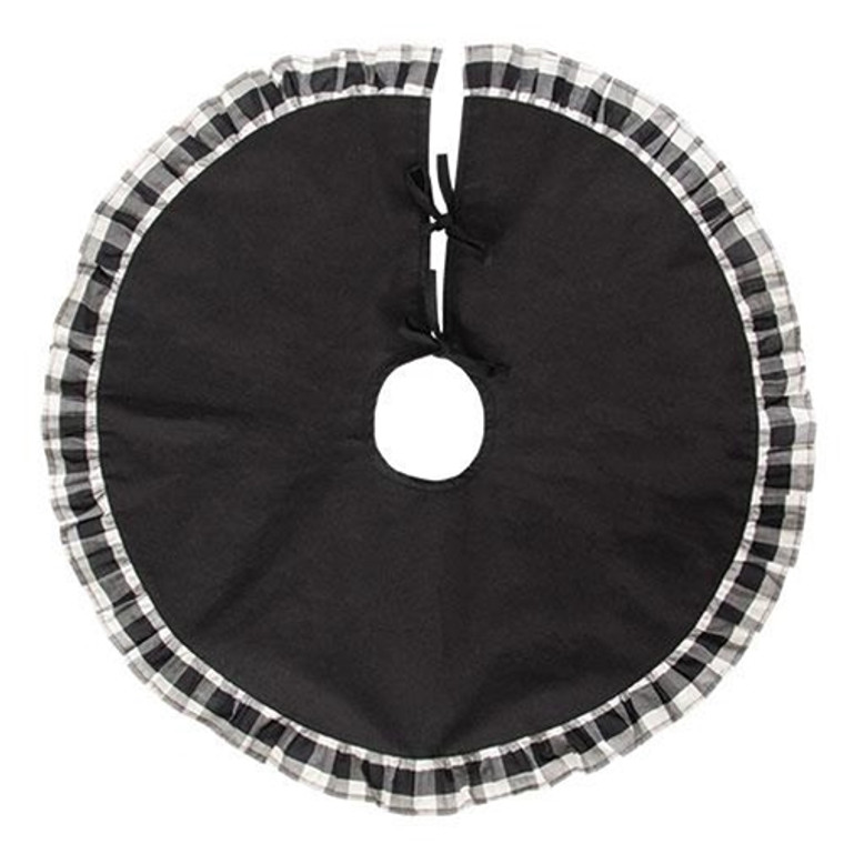 *Black & White Buffalo Check Ruffle Tree Skirt G14729 By CWI Gifts