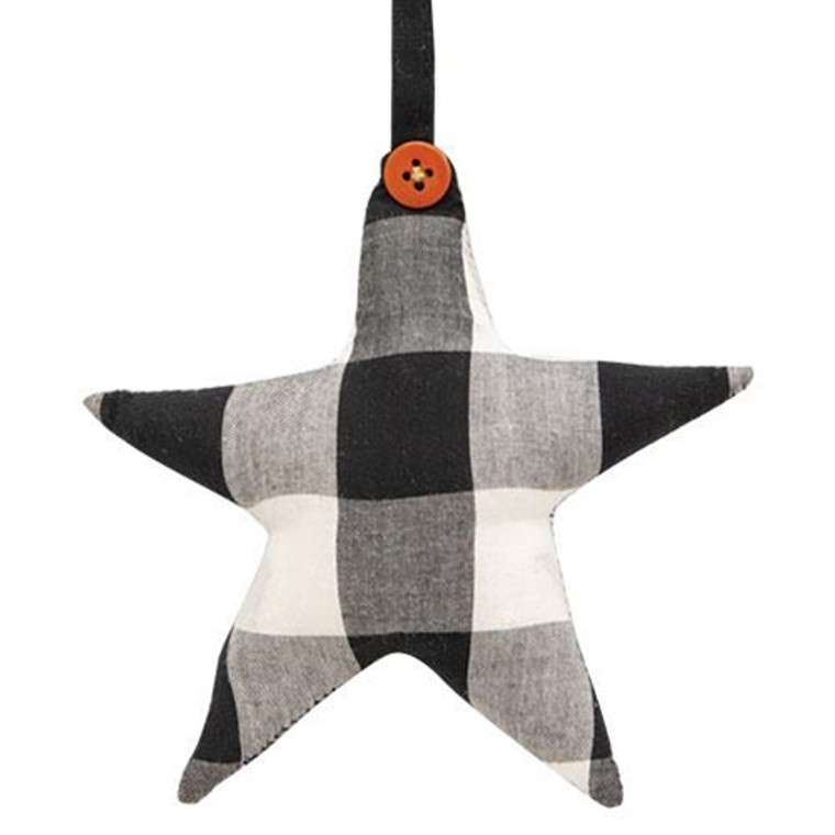 *Black & White Buffalo Check Star Ornament G14734 By CWI Gifts