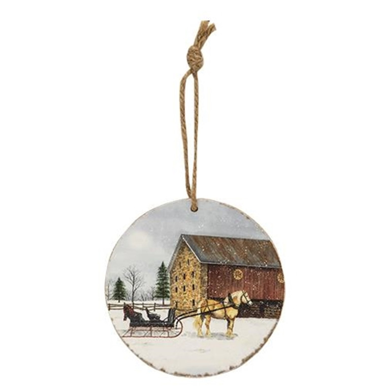 *Dashing Through The Snow Round Ornament G20NK038 By CWI Gifts