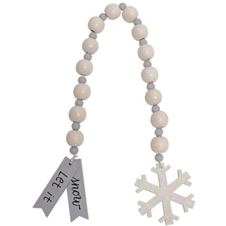 Let It Snow & Snowflake Beaded Ornament G35657 By CWI Gifts