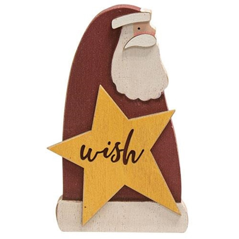 *Wish Santa Wooden Sitter G35673 By CWI Gifts