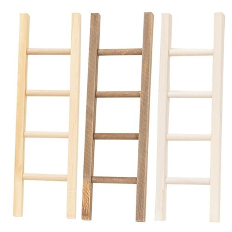Medium Wooden Ladder 3 Asstd. (Pack Of 3) G35730 By CWI Gifts