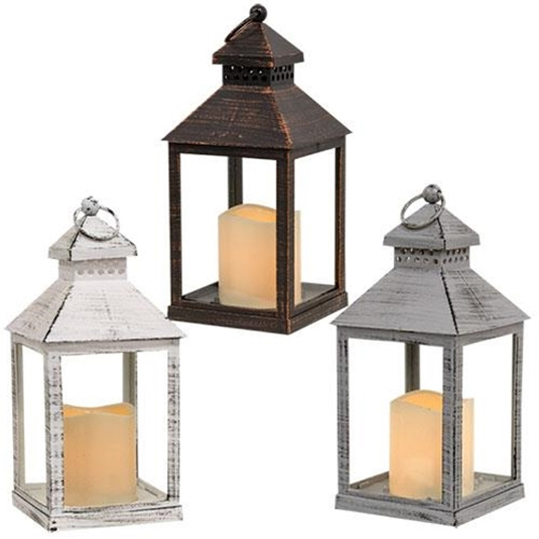 Brushed Metal Look Lantern 3 Asstd. (Pack Of 3) G43873 By CWI Gifts