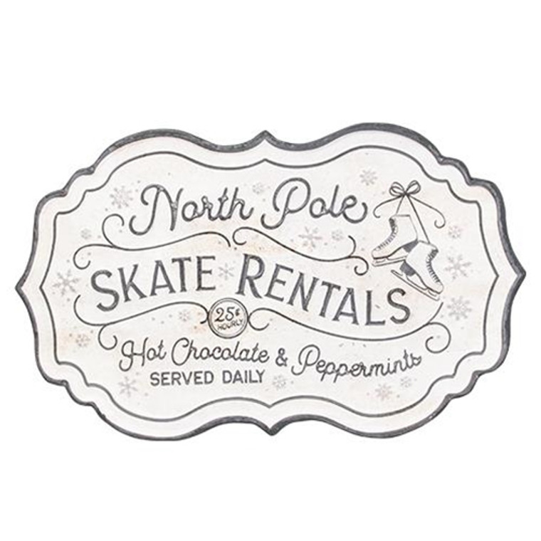 North Pole Skate Rentals Metal Sign G60367 By CWI Gifts