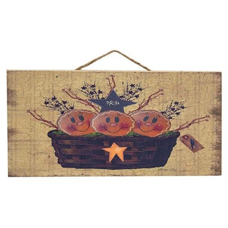 Gingerbread Basket Hanging Sign G612C05 By CWI Gifts