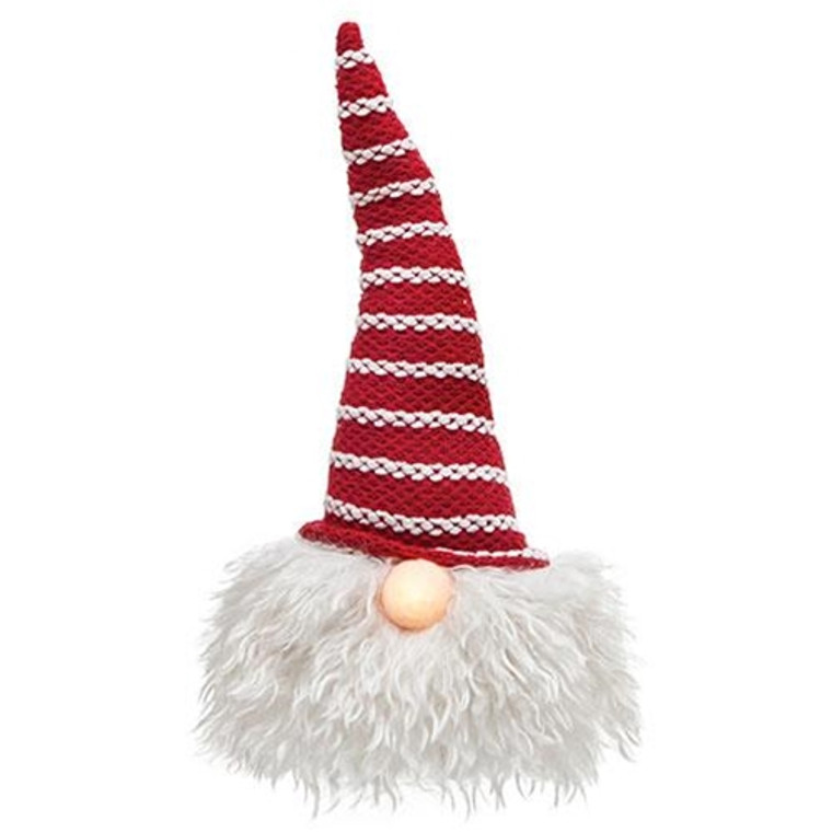 *Med Santa Gnome W/Led Light Nose GADC3022 By CWI Gifts