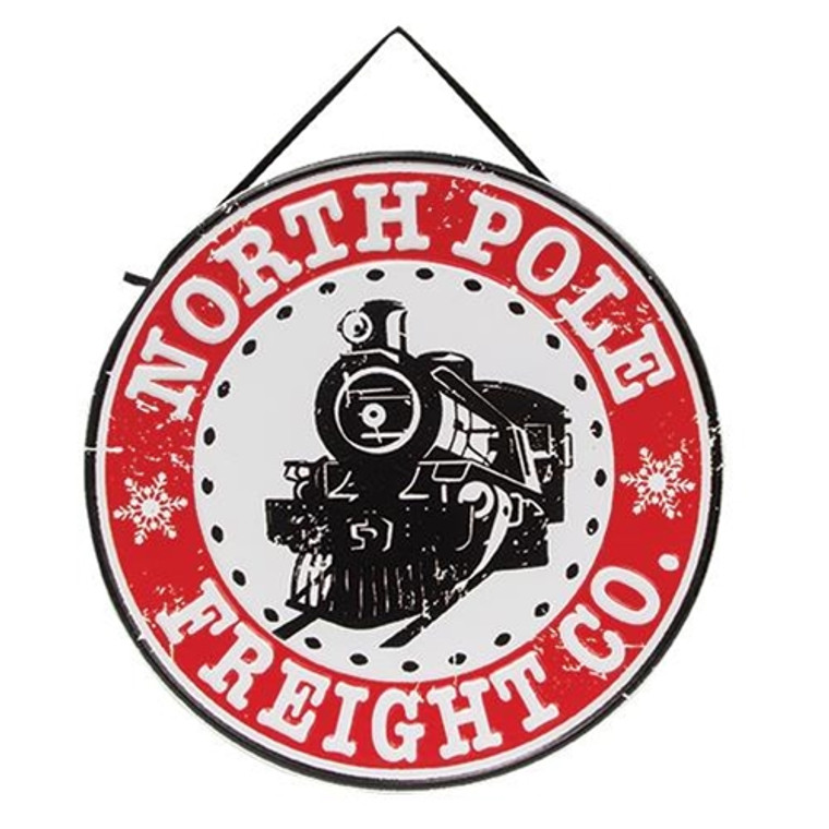 *North Pole Freight Co. Embossed Metal Sign GCM20054 By CWI Gifts