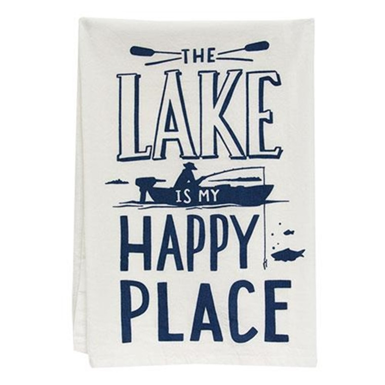 The Lake Is My Happy Place Dish Towel GP35518 By CWI Gifts