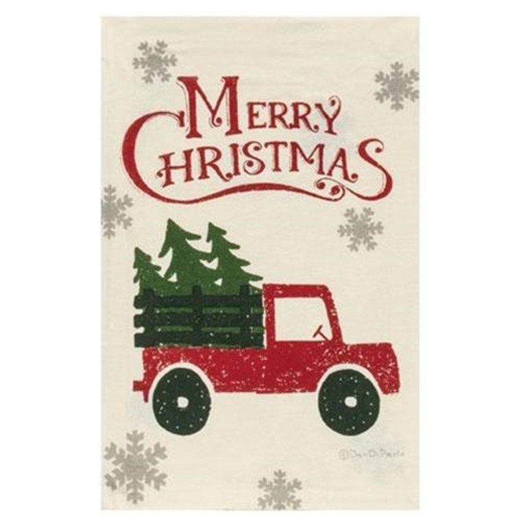 Merry Christmas Truck Dish Towel GP36095 By CWI Gifts