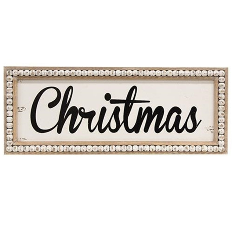 *Beaded Distressed Christmas Sign GXMJ5062 By CWI Gifts