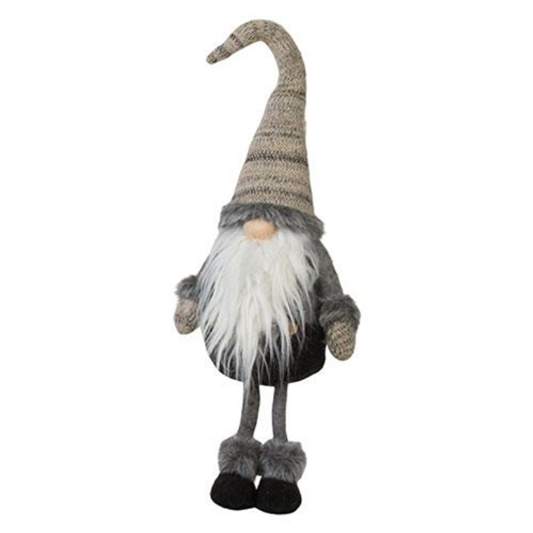 *Small Standing Plush Gray Santa Gnome GZOE2043 By CWI Gifts