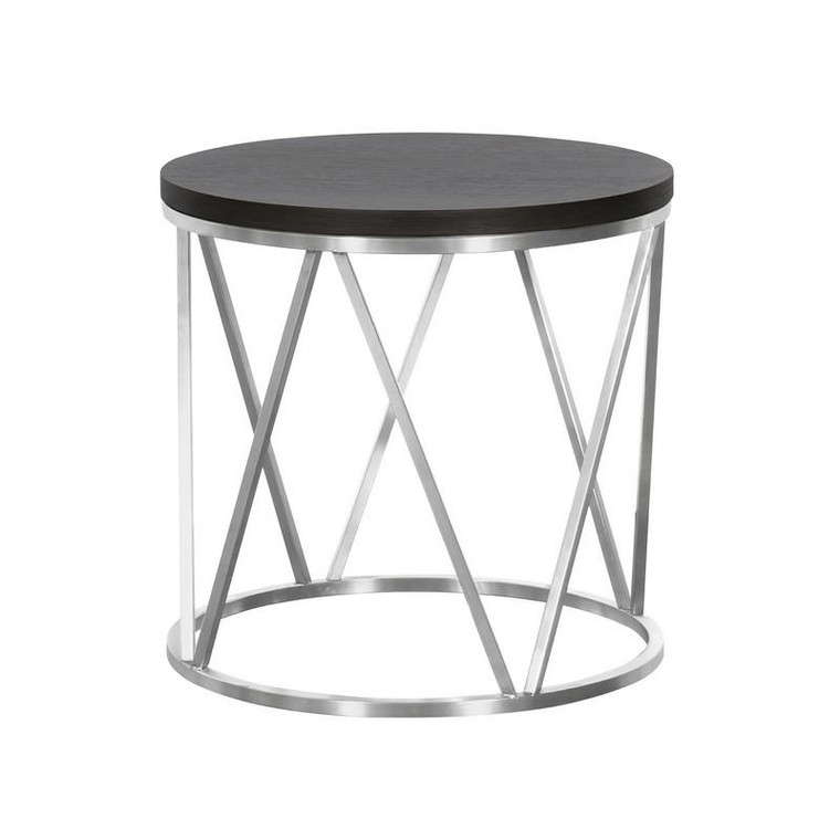 Armen Living Emerald Contemporary Round End Table LCEMLAGRBS