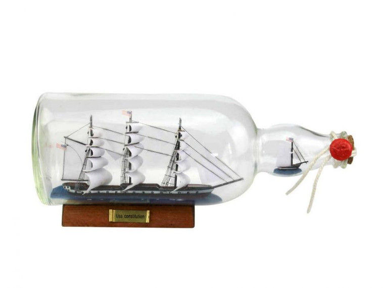 Uss Constitution Model Ship In A Glass Bottle 11" Constitution Bottle By Wholesale Model Ships