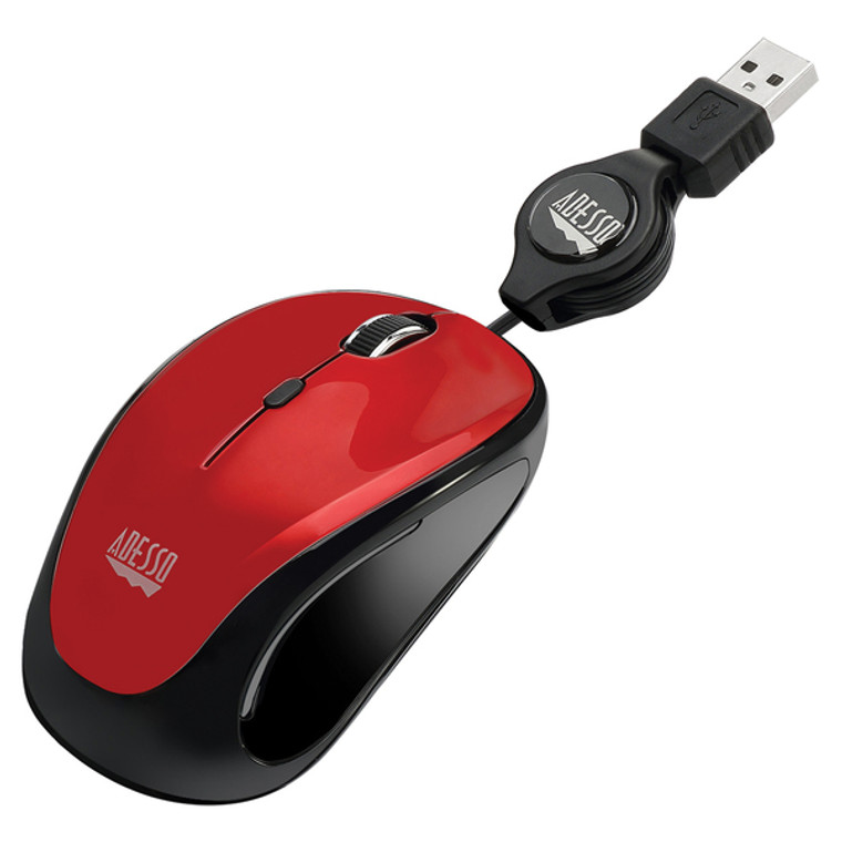 Imouse(R) S8 Illuminated Retractable Usb Mini Mouse (Red) AEOIMOUSES8R By Petra