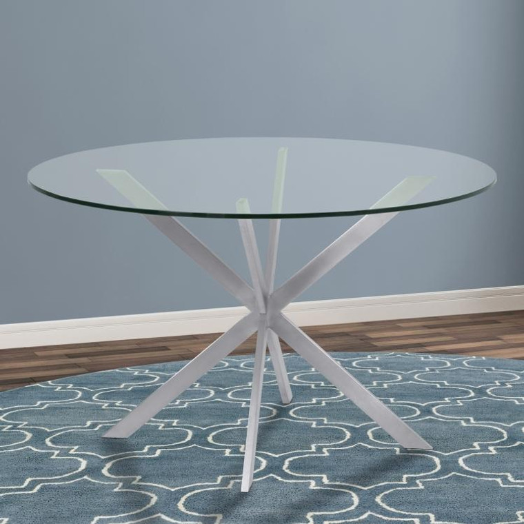 Armen Living Mystere Round Dining Table LCMYDITOCLEAR