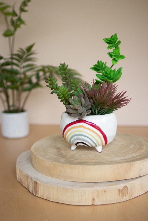 Ceramic Rainbow Planter CDV2105 By Kalalou