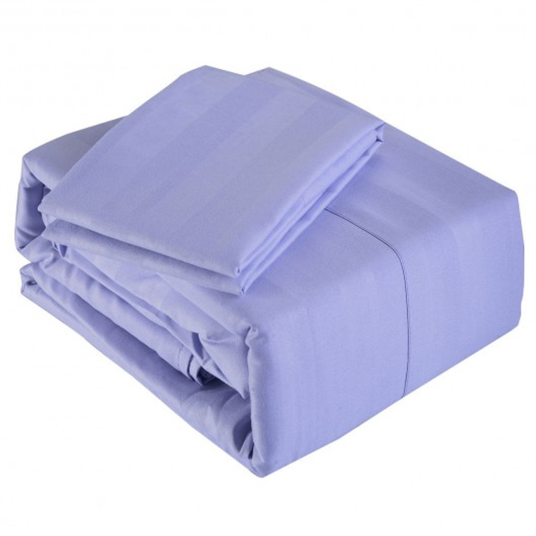 1800 Count 3 Piece Bed Sheet Set Deep Pocket 5 Color Available Twin Size New-Lavendar HT0703