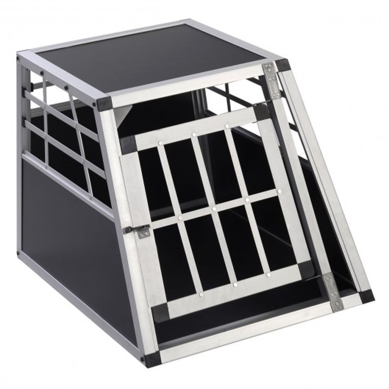 Solid Aluminum Dog Transport Box Dog Crate Kennel Pet Playpen Cage W/Lock PS5788