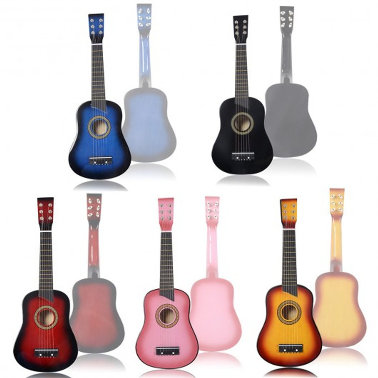 25" Beginners Kids Acoustic Guitar 6 String With Pick Children Kids Gift-Black GF30586BK