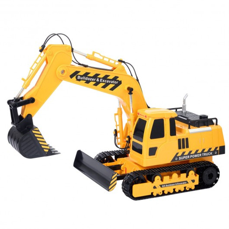 1/18 5Ch Remote Control Rc Excavator Construction Bulldozer Digger Truck TY536718