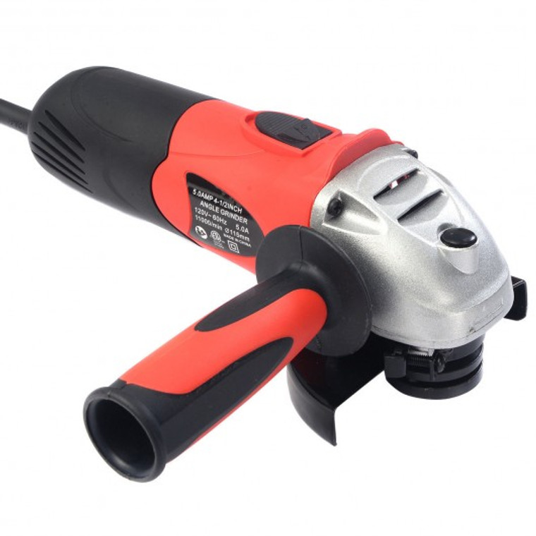 Heavy Duty 5.0 Amp 4 1/2" Corded Electric Angle Grinder 11000Rpm Portable New ET1176-110V