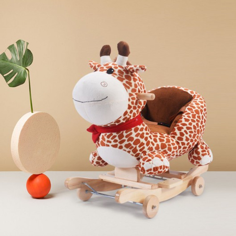 Kids Giraffe Rocking Horse Rider Baby Stroller With Wheels TY223075