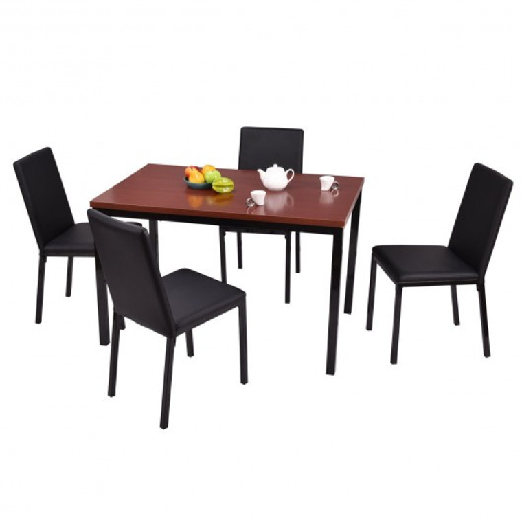 5 Pcs Dining Set With Pu Leather Chairs HW52016+