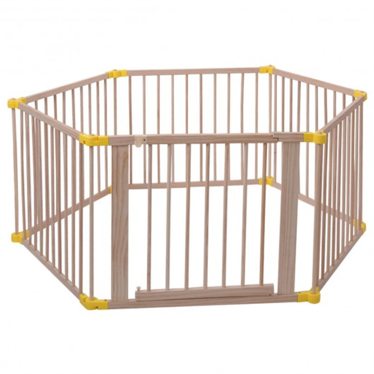 6 Panel Foldable Wooden Frame Baby Playpen / Baby Fence BB4606