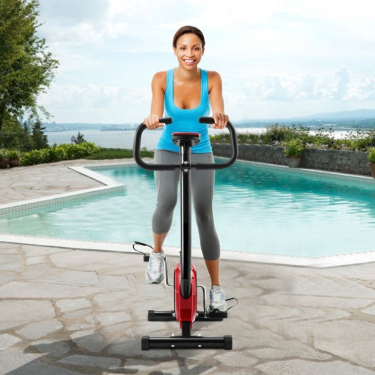 Stationary Fitness Cardio Aerobic Exercise Bike-Red SP35348RE