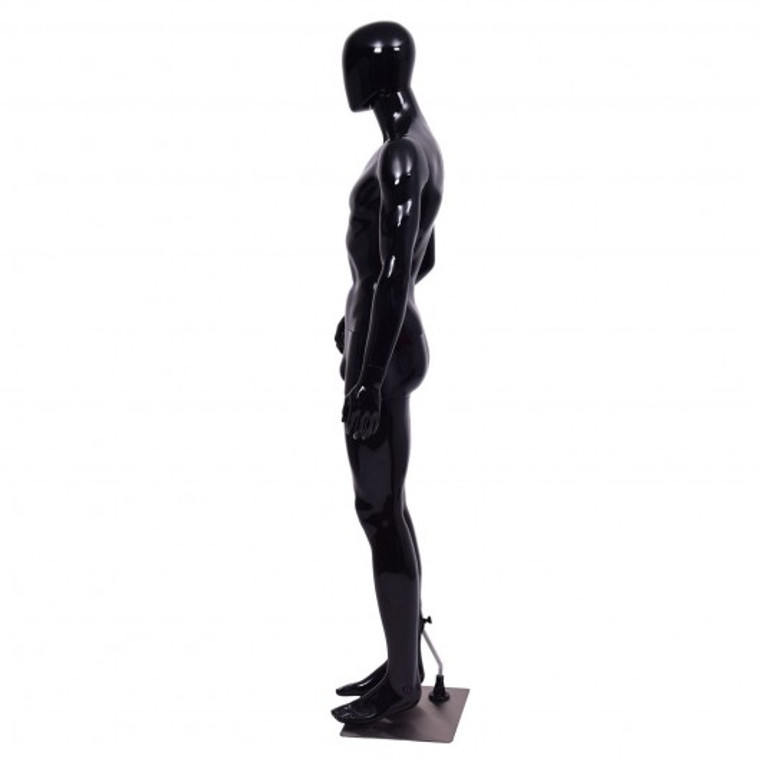 Eggheaded Black/White Plastic Male Display Mannequin-Black HW53947BK