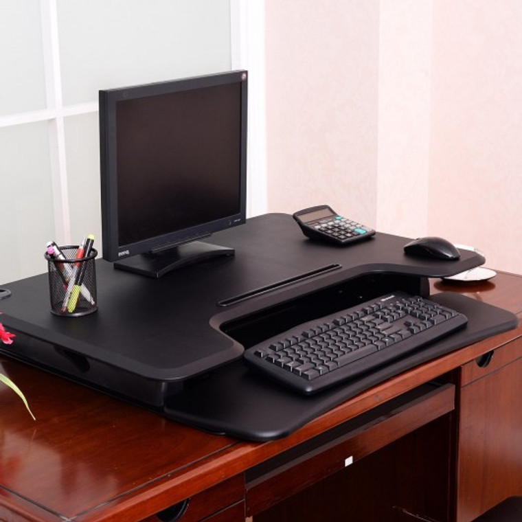 6-Level Height Adjustable Ergonomic Sit/Stand Computer Desk HW54910