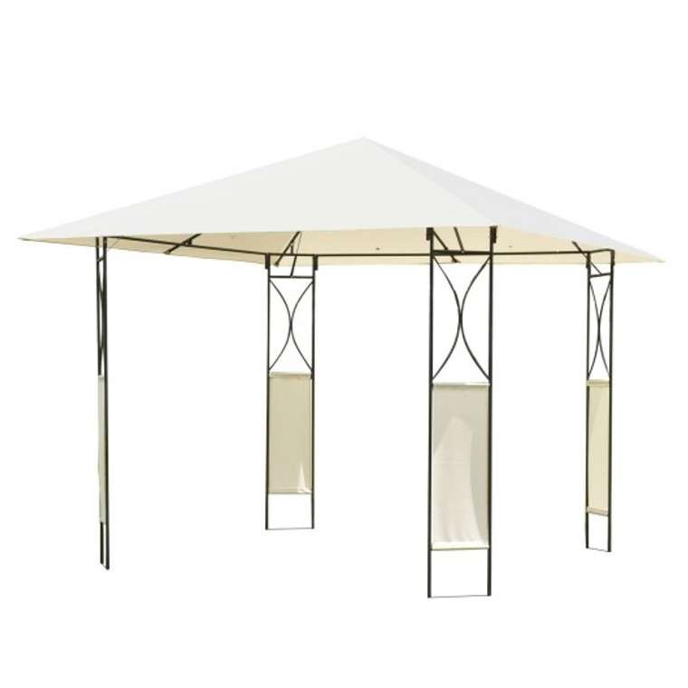 10' X 10' Patio Square Gazebo Canopy Tent Shelter-Beige OP3117BE