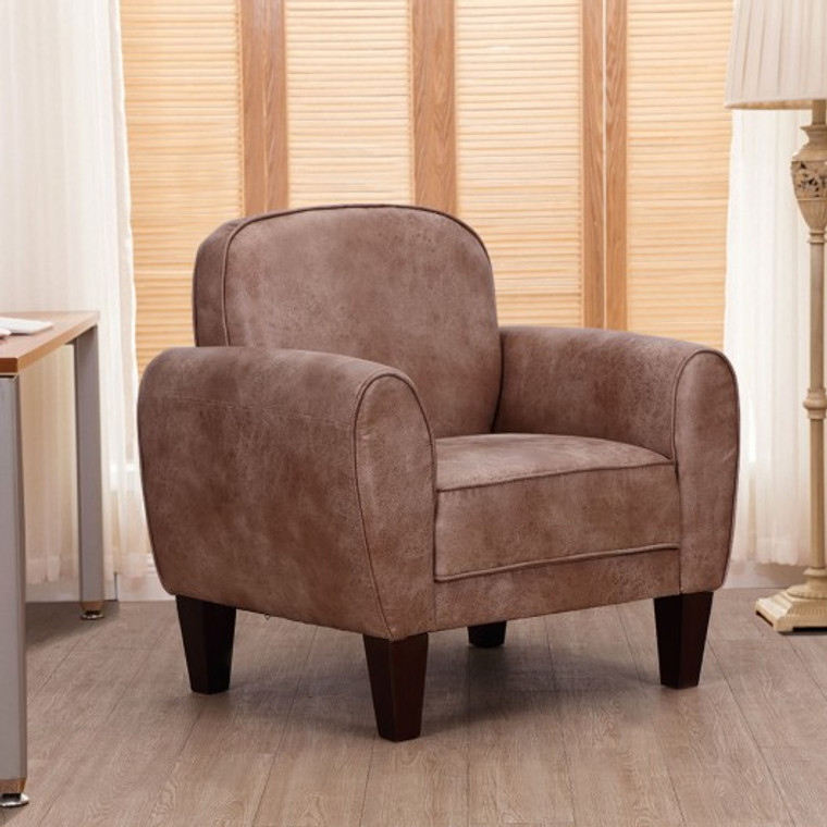 Single Sofa Leisure Arm Chair Accent Upholstered-Tan HW55497TN