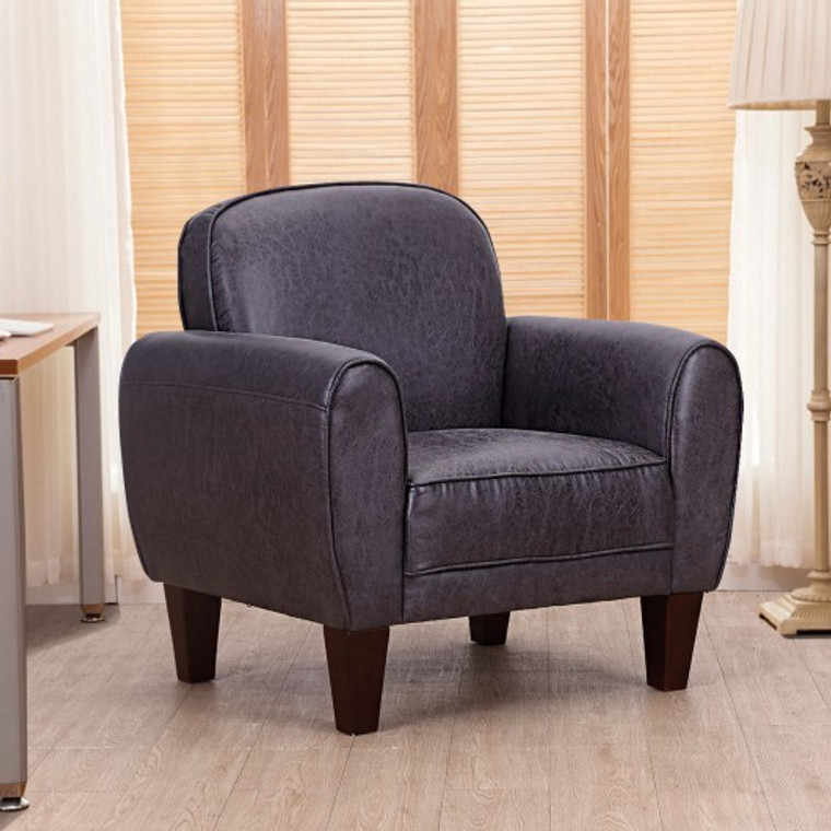 Single Sofa Leisure Arm Chair Accent Upholstered-Black HW55497BK